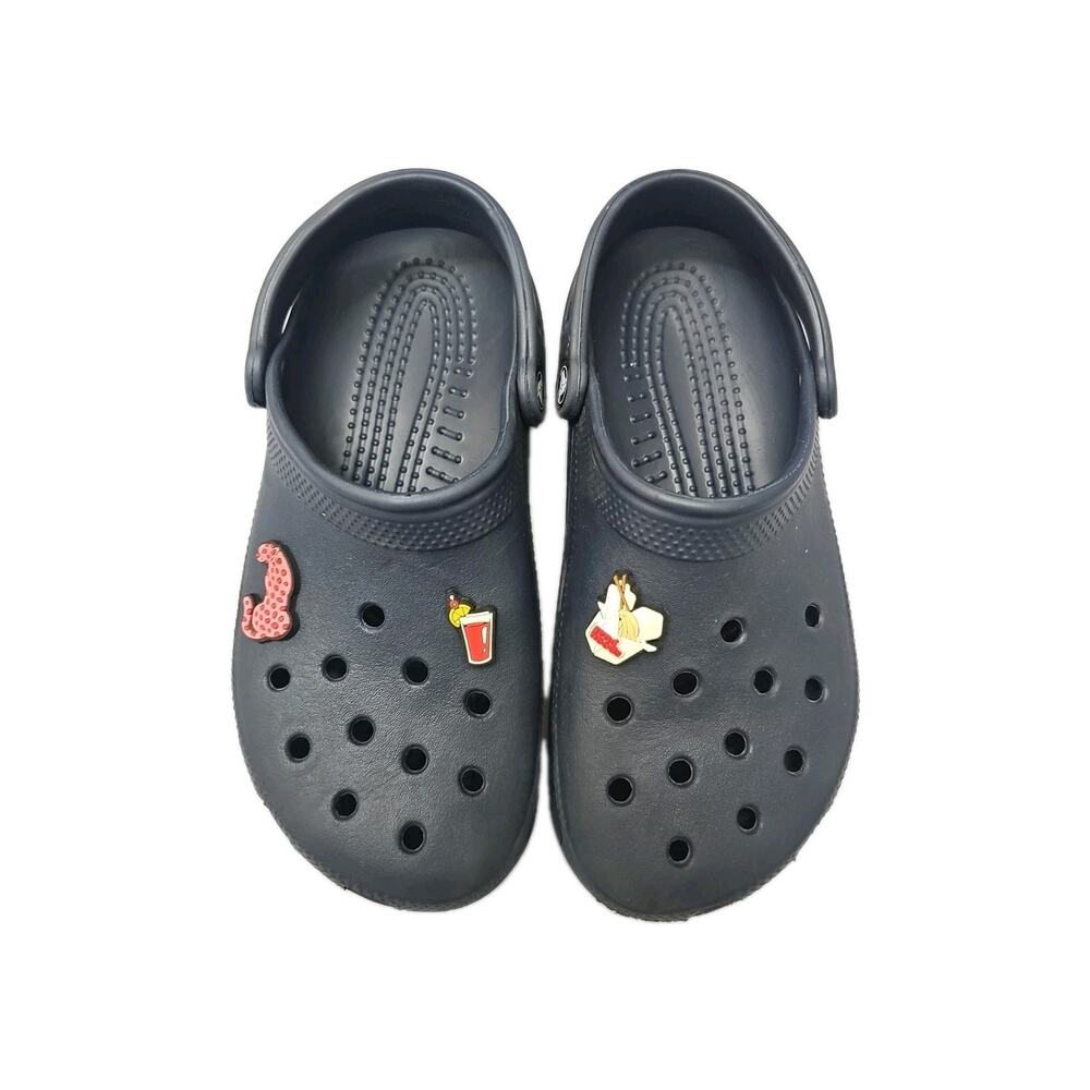 Crocs Classic Clog Unisex Slip On SIZE M7 W9 Navy Blue Pink Leopard Kids Drink